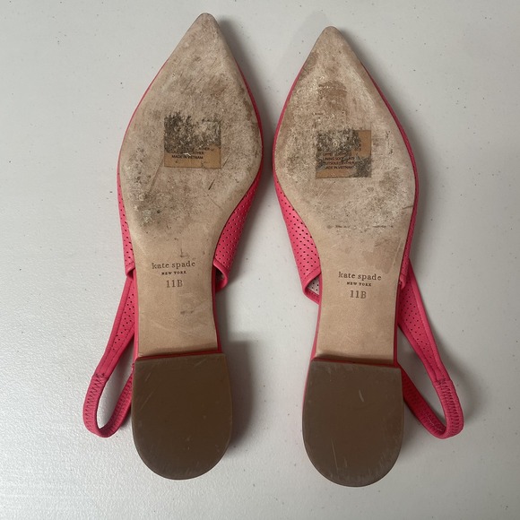 Kate Spade Pink Victoria Flat Size 11B Pointed Toe Preppy Colorful Romantic EUC - Picture 6 of 8